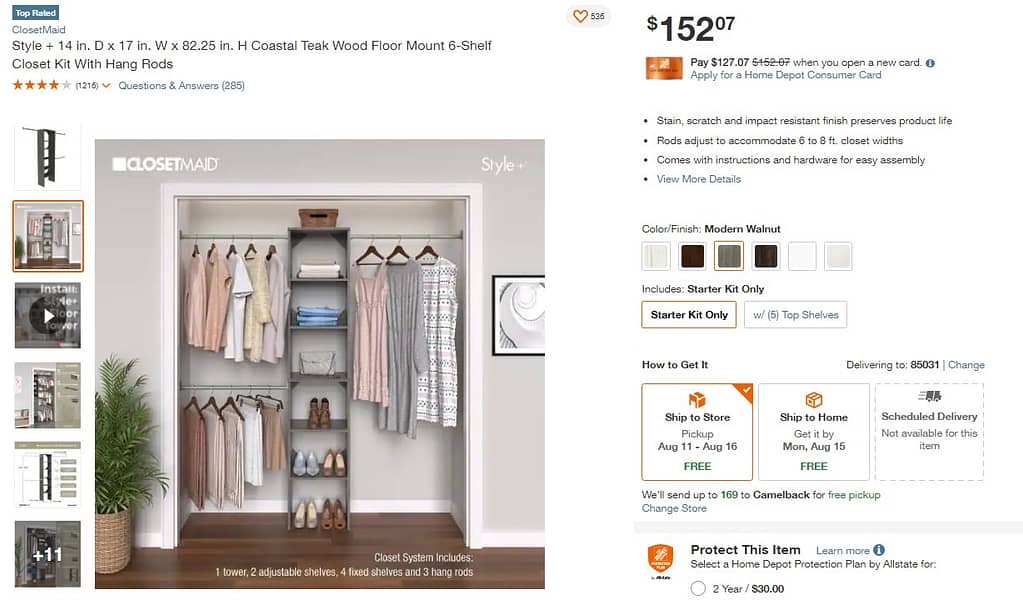Closetmaid system from home depot