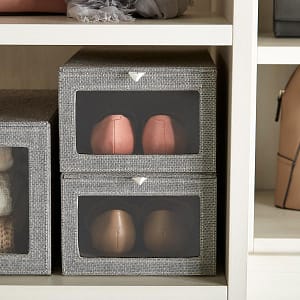 Grey shoes organizer from the container store