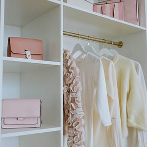 A White Wooden Closet of a Woman