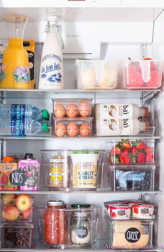 An organized refrigerator