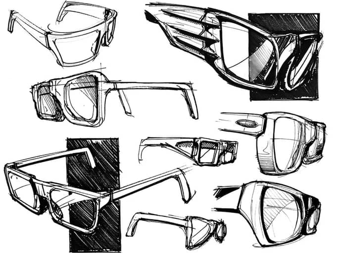 design iteration of sunglasses