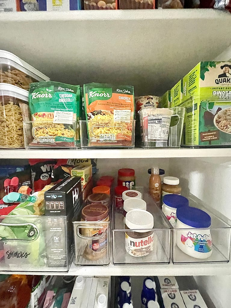 Organized pantry with Nutella