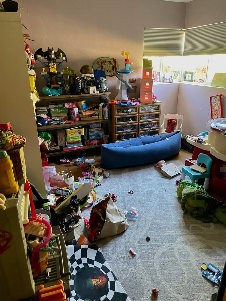 Disorganized kids room